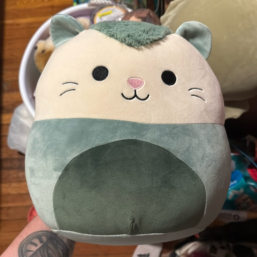 Squishmallows possum green and white Stuffed Animal